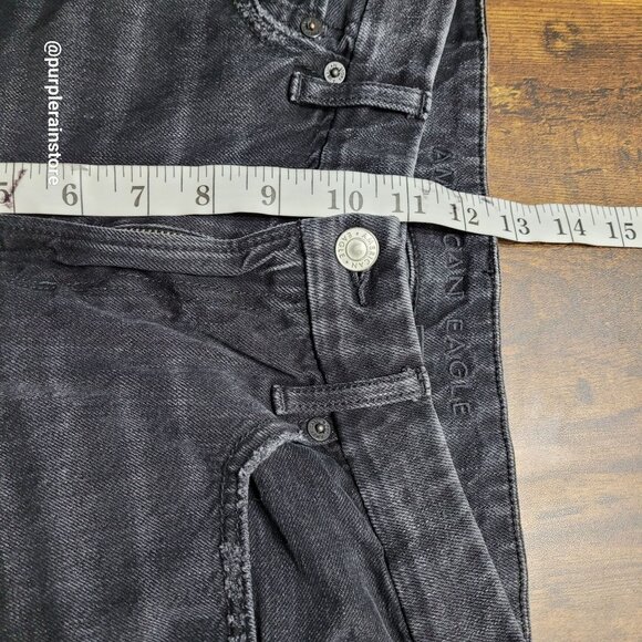 American Eagle Jeans 4 R Curvy Super High Rise Baggy Straight Strigid Denim - Picture 10 of 13